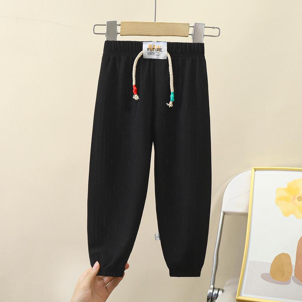 Kids' Summer Mosquito-Proof Ice Silk Pants - Lightweight Length for Boys and Girls