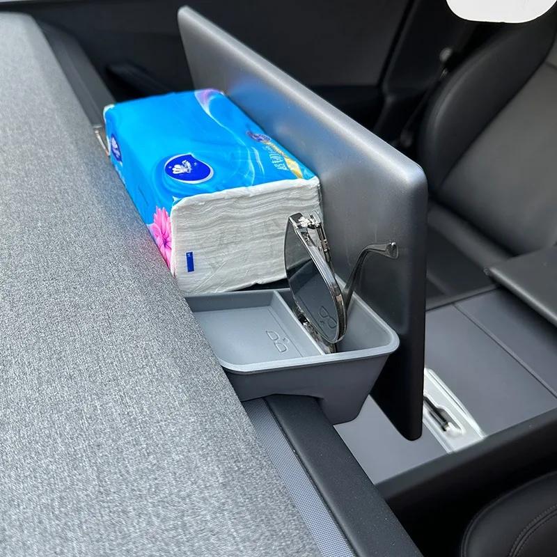 For Tesla Model Y L 2026 2025 Dashboard Storage Tray YL Tissue Box Glasses Holder Rear Screen Organizer Model Y Juniper Gadget