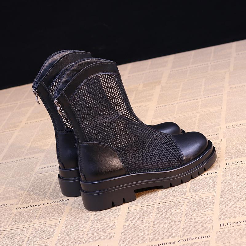 

Дышащие ботинки Мартина женские 2025 новые весенне-летние тонкие короткие ботинки универсальные повседневные на толстой подошве сетчатые полые прохладные ботинки 35