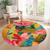Flower Round Carpet Suitable for Study room Bedrooms Foyer Balcony Anti-slip Round Rug Office home decor Perfect Gift for Valentine’s Wedding Birthday