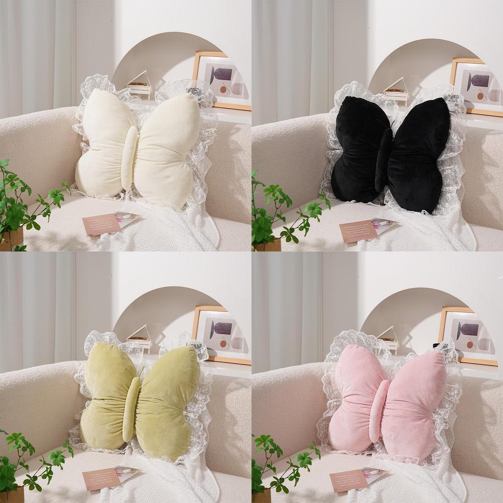 Nordic Butterfly Cushion Pillow With Plush Cover For Bed Lounge Decor