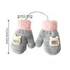 Cute Cartoon Children Gloves Thicken Kids Plush Fingerless Gloves 0-3year Toddler Hanging Neck Mittens Baby Winter Hand Warmer