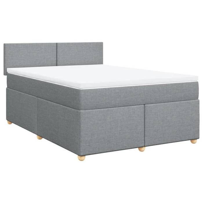 VidaXL Sommier à lattes de lit avec matelas Gris clair 140x200cm Tissu 3288996