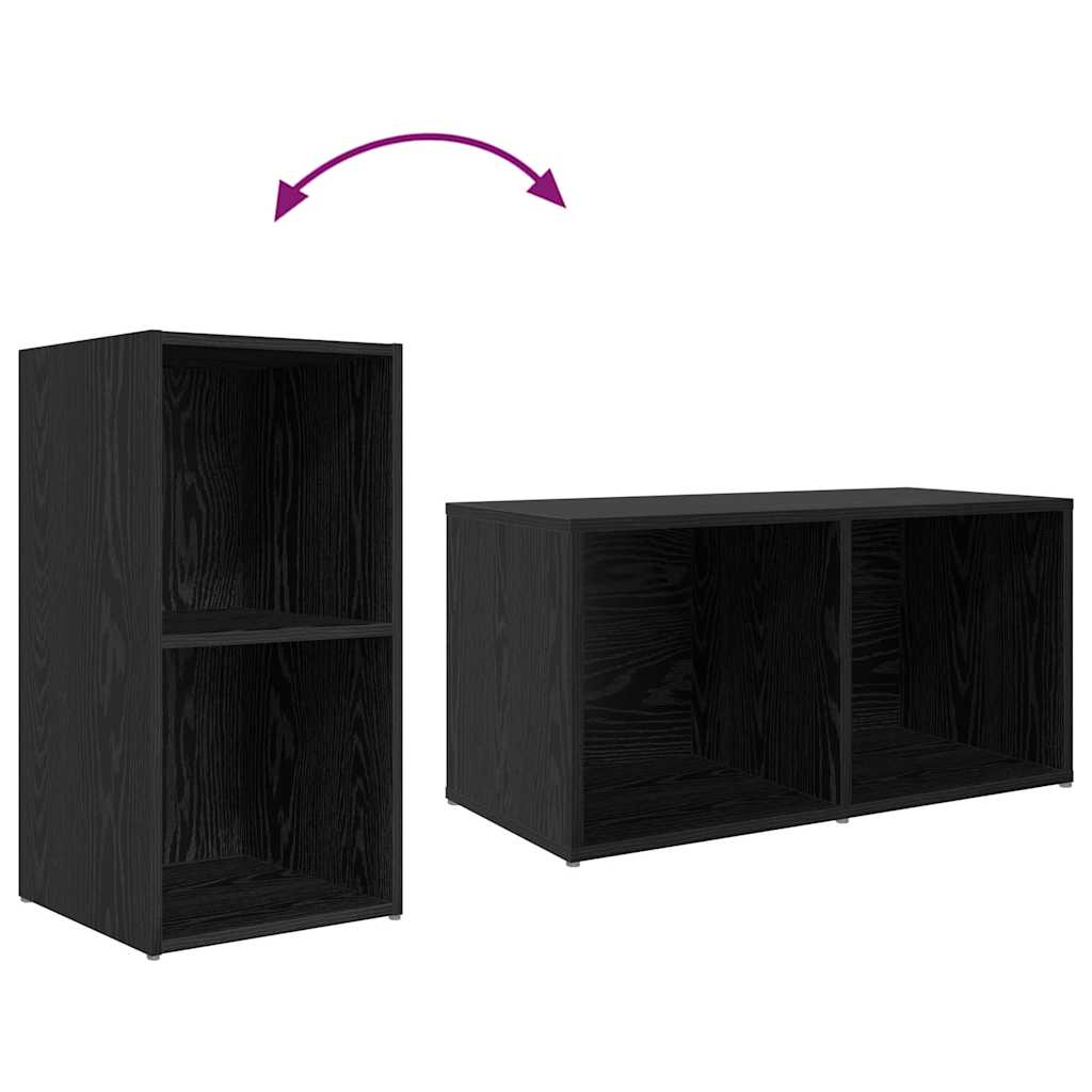 Wall Mounted TV Cabinet Set 3 pcs Black Particleboard