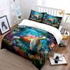 Turtle Swimming Through Colorful Coral Reef Printed Duvet Cover Set1 Duvet Cover+2 Pillowcasemulti Size Bedroom Bedding Decor