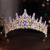 Bride Crown Wedding Dress  Party Crown Birthday Performance Carnival  Crystal Hair Accessory
