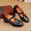 2025 Autumn Women's Genuine Leather Mary Jane T-Strap Shoes - Soft Sole, Retro French Style, Chunky Heel