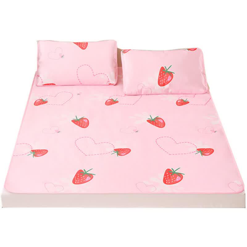 Cartoon Ice Silk Cooling Mat 3-Piece Set