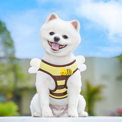 Set Pettorina e Guinzaglio Piccola per Cani a Forma di Ape Cartoon Pettorina a Gilet per Passeggio Cuccioli con Ali per Cani Piccoli Gatti