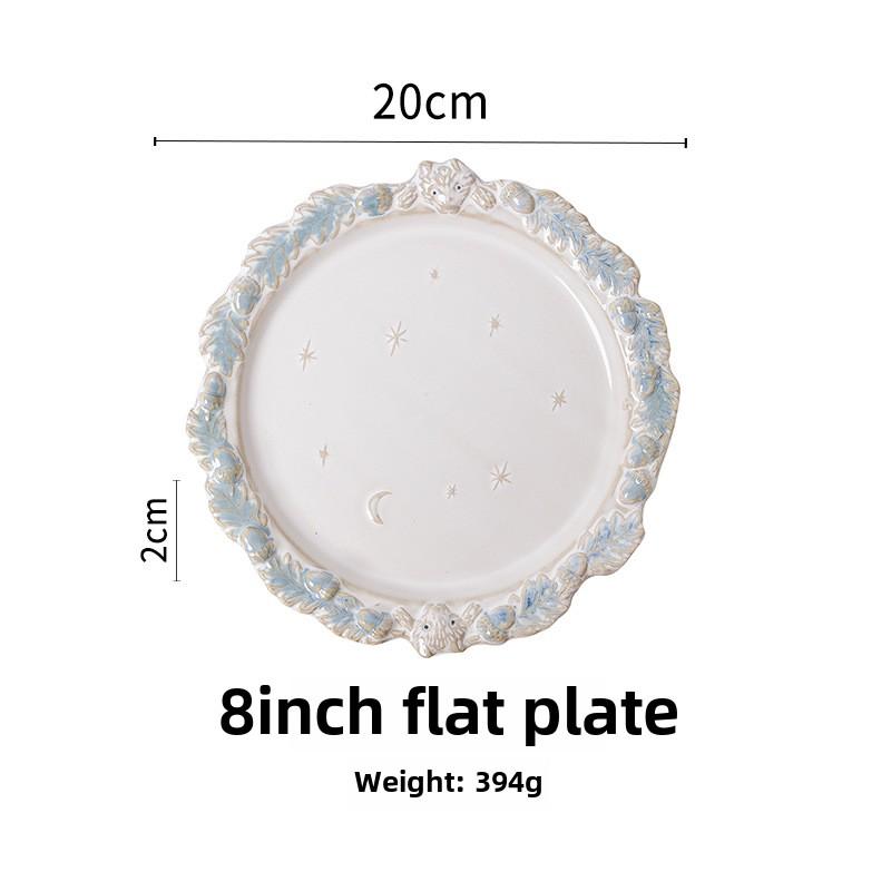 

Высококлассная винтажная керамическая тарелка, салатник, тарелки для спагетти и стейка, десертная тарелка, пиала для риса, тарелка для овощей, набор посуды, подарок