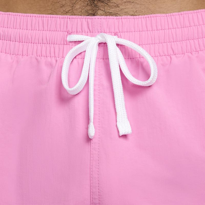 Nike Swim Logo Comfortable Mid Waist Drawstring Casual Beach Shorts Men Shorts Pink White FZ6259-675