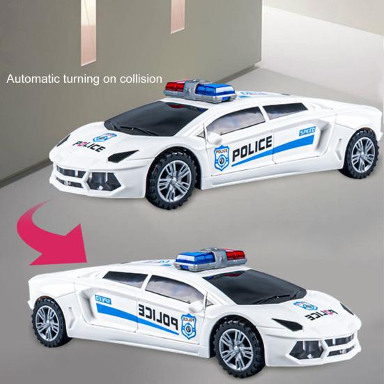 Electric Dancing Police Car Automatic Obstacle Avoidance Smallest Detail Kids Toy Rescue Emergency Cop Electric Car Toy for Kids