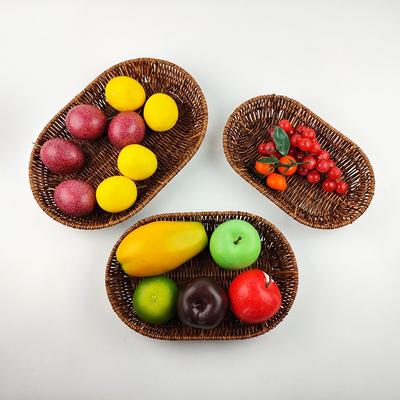 Nordic Style Wicker Look Fruit Tray Snack Basket Storage Organizer Living Room Coffee Table Jewelry