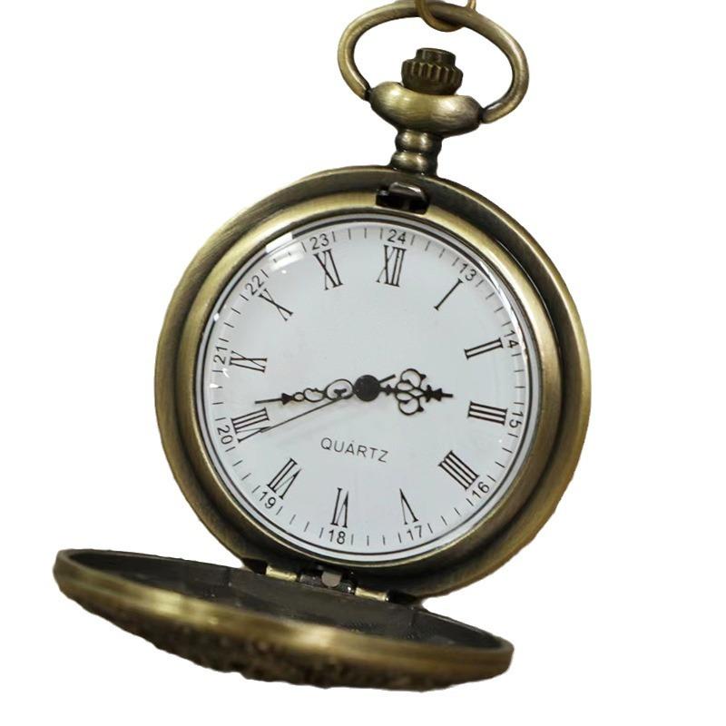 New Trans Bronze Quartz Pocket Watch Vintage Domineering Dragon Pattern Large Pocket Watch
