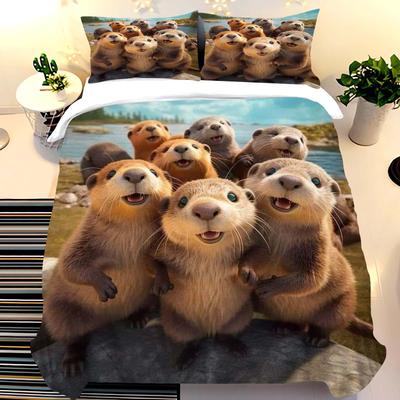 Wasser Faultier Bettwäsche Set Bettbezug King Size Einzelbett Sets Universal, Geeignet Für Kinder Und Erwachsene 3D Kinderbettwäsche Set