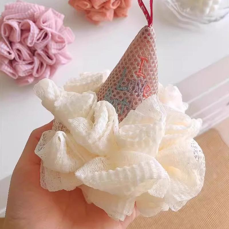 Bath Sponge Ice Cream Shape Exfoliating Loofah Body Scrubber Shower Cleaning Loofahs Bathroom Men Women Bathing Accessories