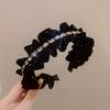 1PC Gypsy Rhinestone Velvet Red Headband Women's Winter Hair Accessories Advanced Sense Face Washing Folded Headband Small Fragrant Wind Headband