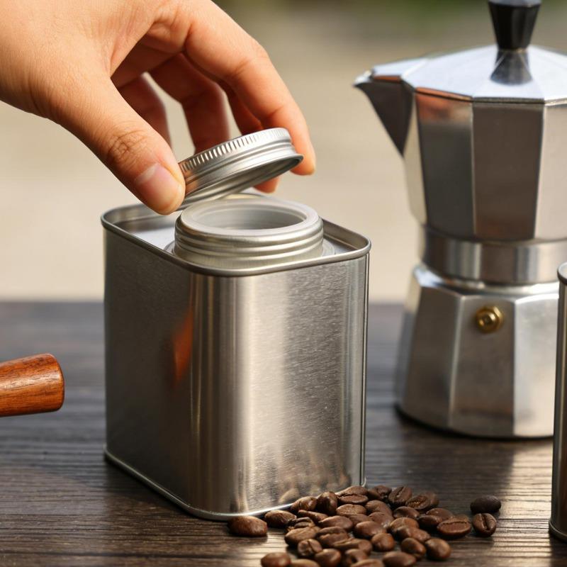 3/1x Tinplate Iron Can Coffee Bean Tea Home Kitchen Spices Powder Herbs Airtight Cans Outdoor Camping Packaging Storage Tin Box