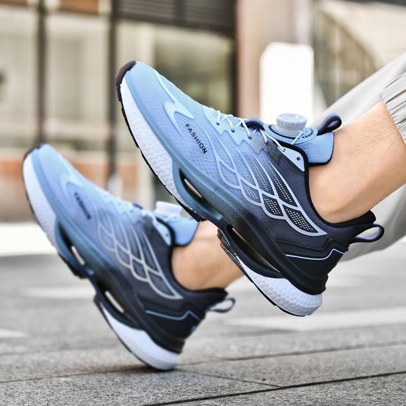 Модная летняя обувь мужские кроссовки сетчатые повседневные мужские туфли теннисные туфли — фото 7