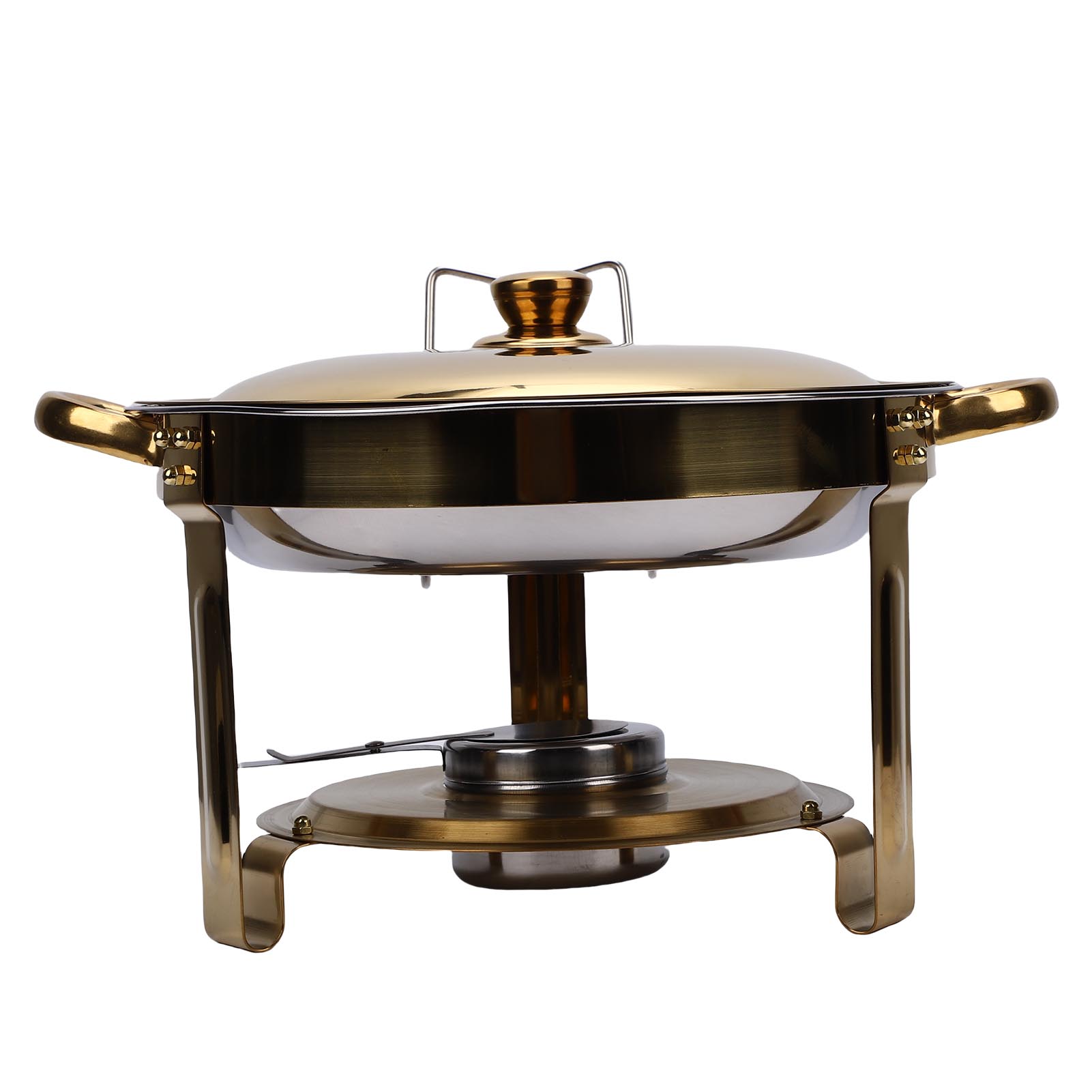 

4.5L Round Chafing Dishes for Buffet Set Stainless Steel Buffet Food Warmer Set Gold Silver Color for Party Restaurants