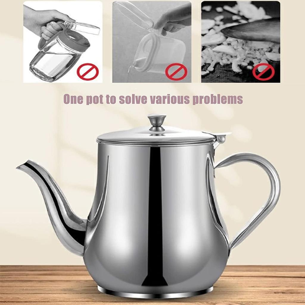 Stainless Steel Lubricator with Filter Screen Oil Strainer Pot Olive Oil Dispenser With Dust Proof