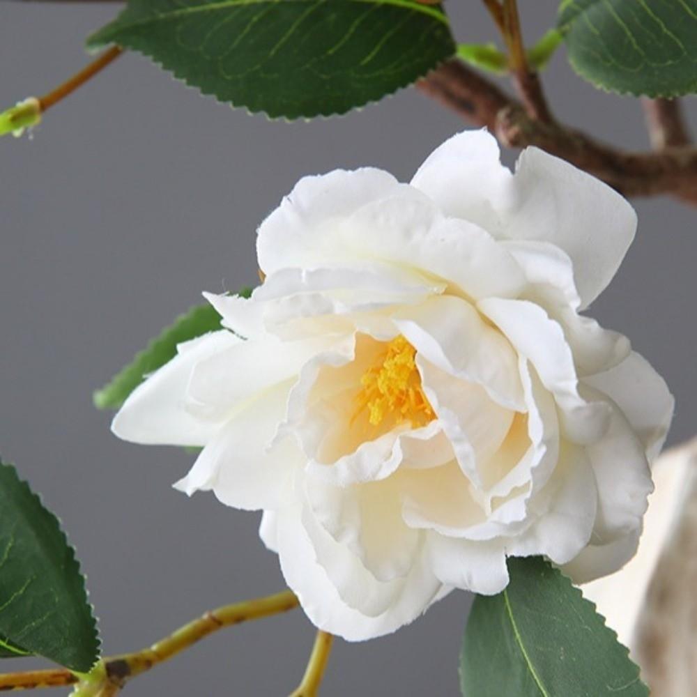Plastic Silk Camellia Flower 52cm Fake Flowers Artificial Flower Branch Wedding Decor
