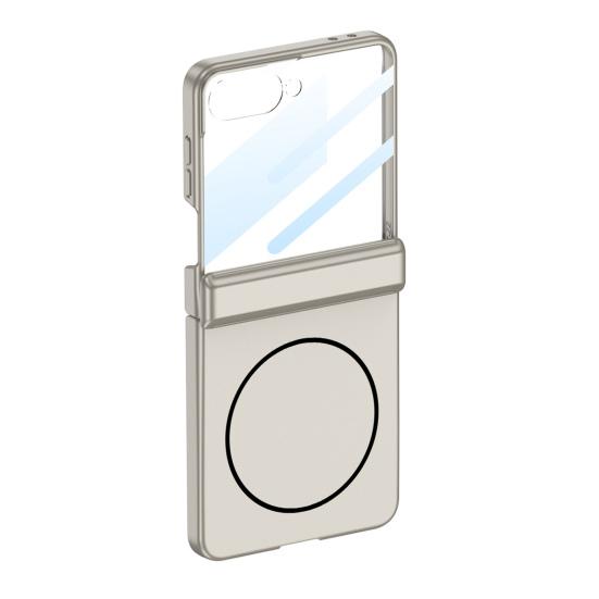 Phone Case for Samsung Z Flip 7 Magnetic Hinge Protection Protective Case with Built-In Screen Protector Wireless Charging Case