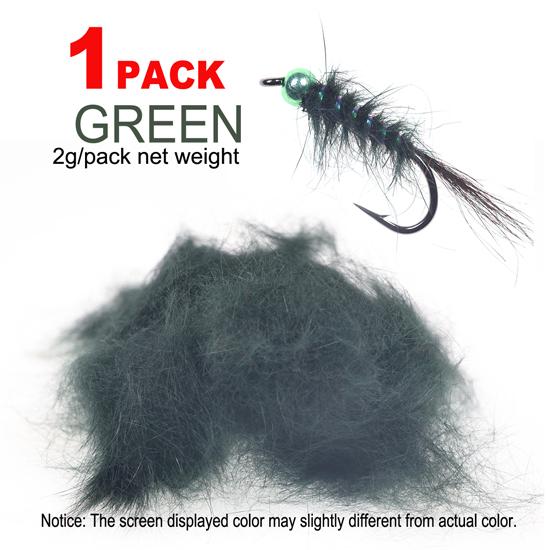 Bimoo Squirrel Hair Fiber Natural Dubbing Fiber for Nymph Scud Streamers Fly Tying Material Orange Green Olive Black Gray 1 Pack