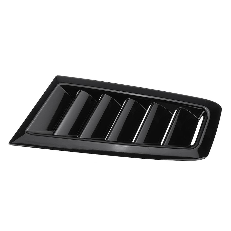 1 Pair Universal ABS Plastic RS Style Glossy Black Bonnet Vents With Free Tape
