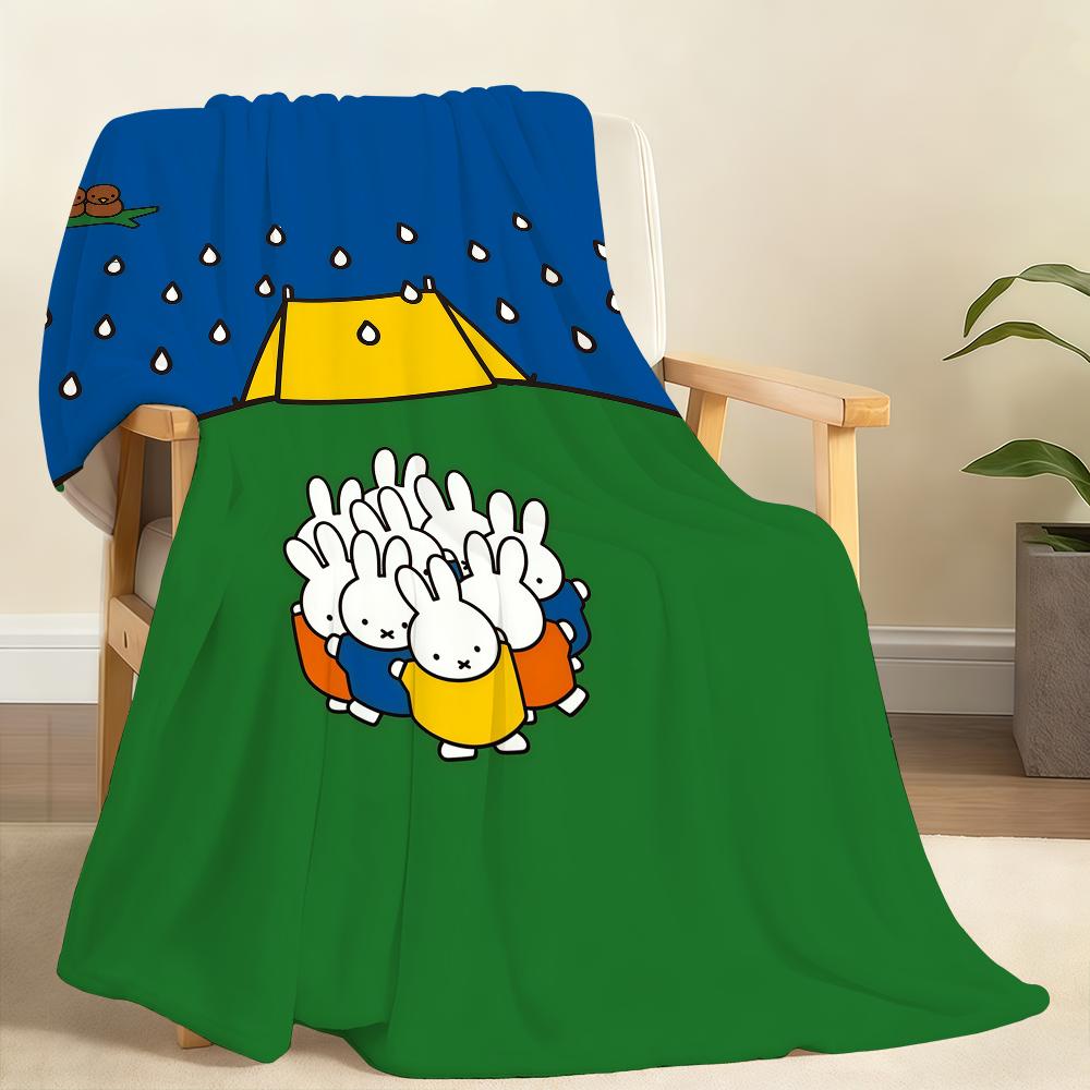 Kawaii MMiffyS Blanket Soft Throw Blanket for Home Bedroom Bed Sofa Picnic Travel Office Rest Cover Blanket Gift