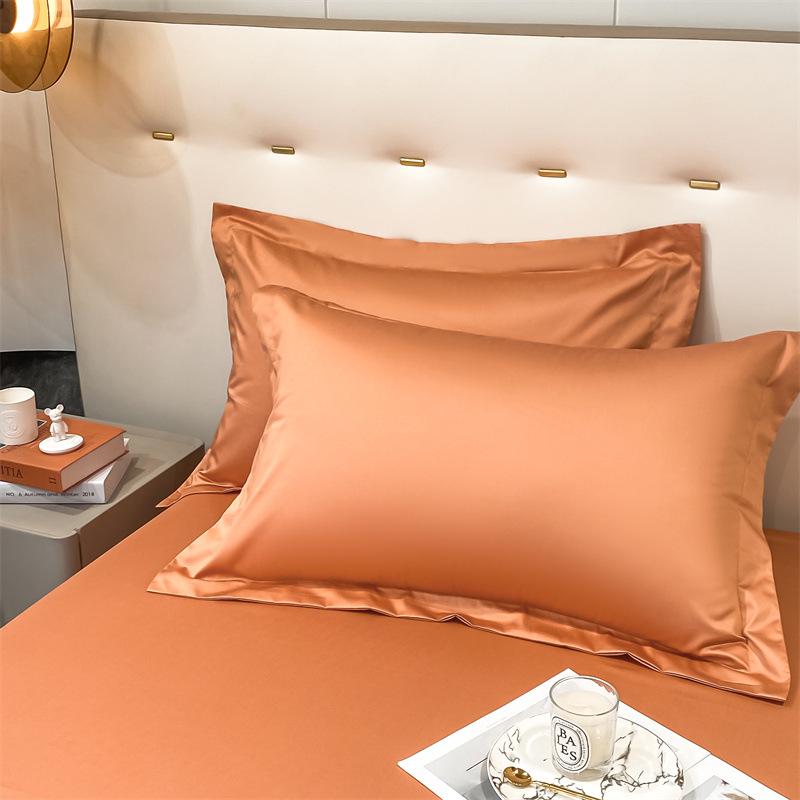 Pure Cotton Solid Color Long-Staple Pillowcase Pair – 100% Xinjiang Cotton, Single Piece, Simple Plain Design