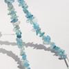 Summer Cool And Icy Imported Natural Aquamarine Beaded Necklace Silver Rock Sugar Square Earrings Set 456