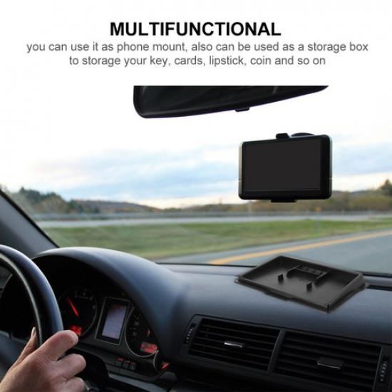 Dashboard Storage Tray Mobile Phone Holder Anti-Skid Pad Car Mount