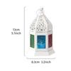 1 Pieza Candelabro Decorativo de Hierro Forjado Retro Europeo de Seis Caras con Vidrio de Color, Candelabro Colgante de Hierro Forjado a Prueba de Viento