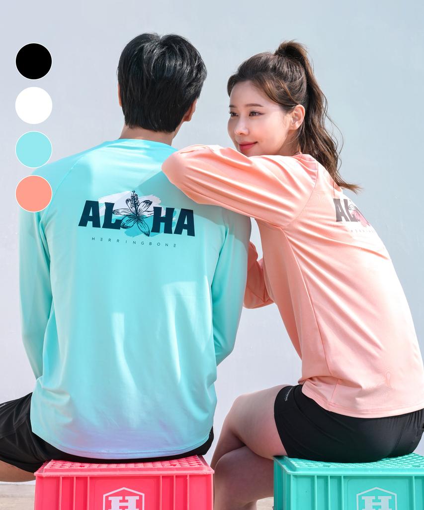 Helingbon Aloha Loose Fit Long Sleeve Rash Guard (4 Colors) / Rg350