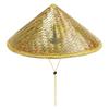 Chinese Straw Hat Handmade Rattan Hat Stylish Straw Hat with Adjustable Chin Strap for Fishing Gardening Camping Hiking Outdoors