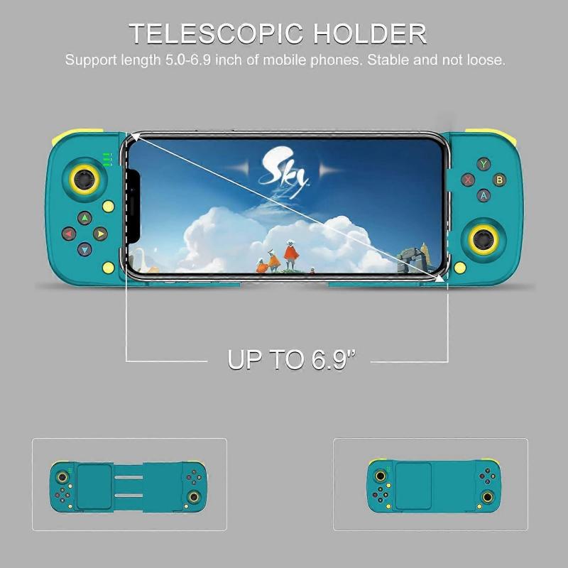 D3 Telescopic Game Controller Joystick Bluetooth-Compatible5.0 for PUBG (Blue)