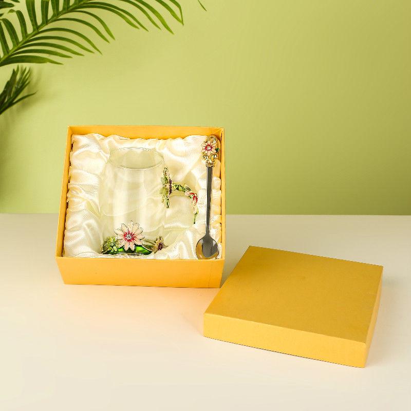 Daisy Enamel Flower Tea Cup - Heat-Resistant Crystal Glass for Home, Office, or Festival Gift