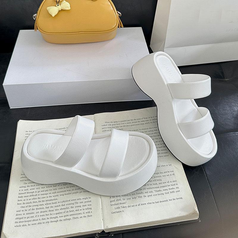 

Fashion Fashion Thick Soled Ladies Wedges Slippers Shoes Female Slides Sandals Platform Footwear Round Toe Women Wedges Slippers Shoes 35 бежевый