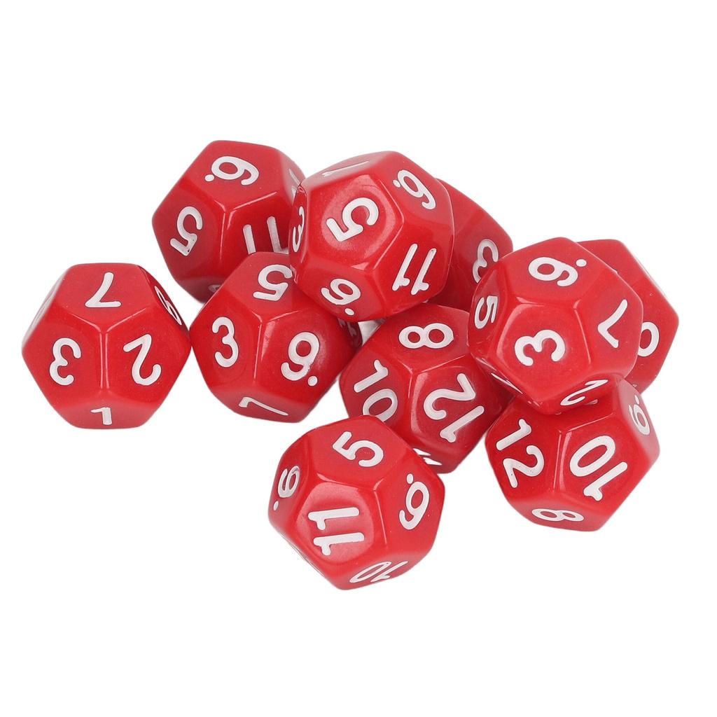 40Pcs 12 Sided Dice Set Polyhedral Dice for Family Party Board Game Pub Club Game Red