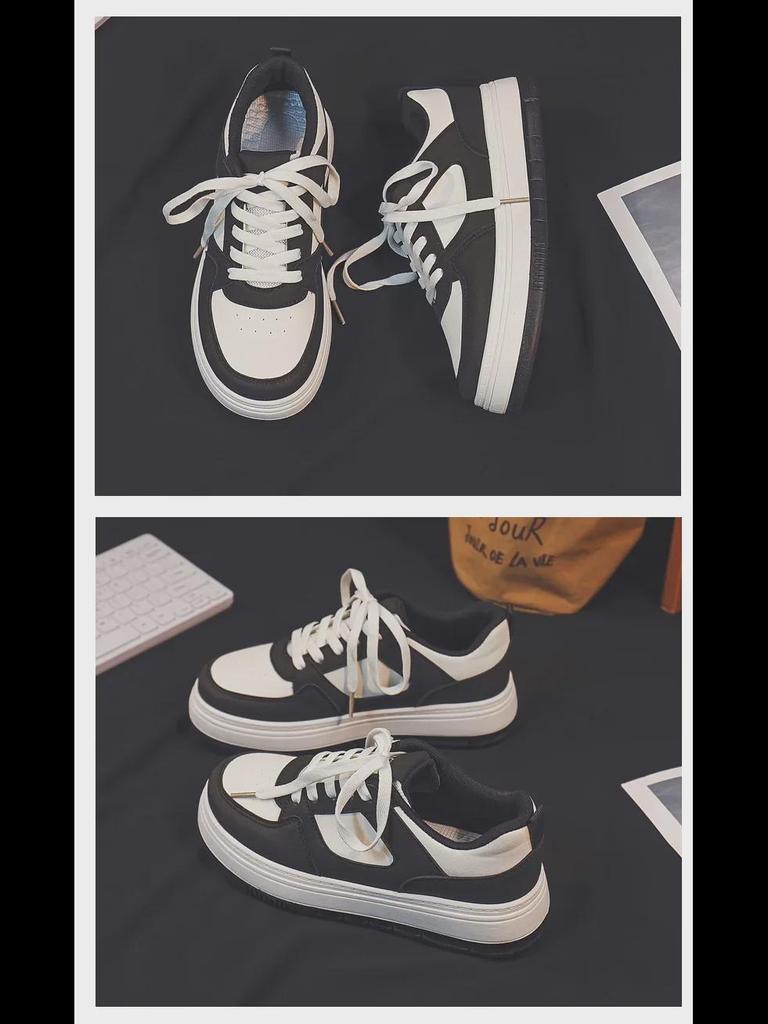 Women's Thick-Soled White Sneakers: All-Match Student Style, New Spring Casuals, High-Value Y01