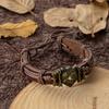 Bronze Jewelry Personalized Retro Wolf Head Leather Adjustable Bracelet Hand Rope
