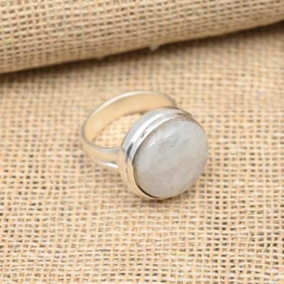 Rainbow Moonstone Gemstone Handmade 925 Sterling Silver Ring Jewelry