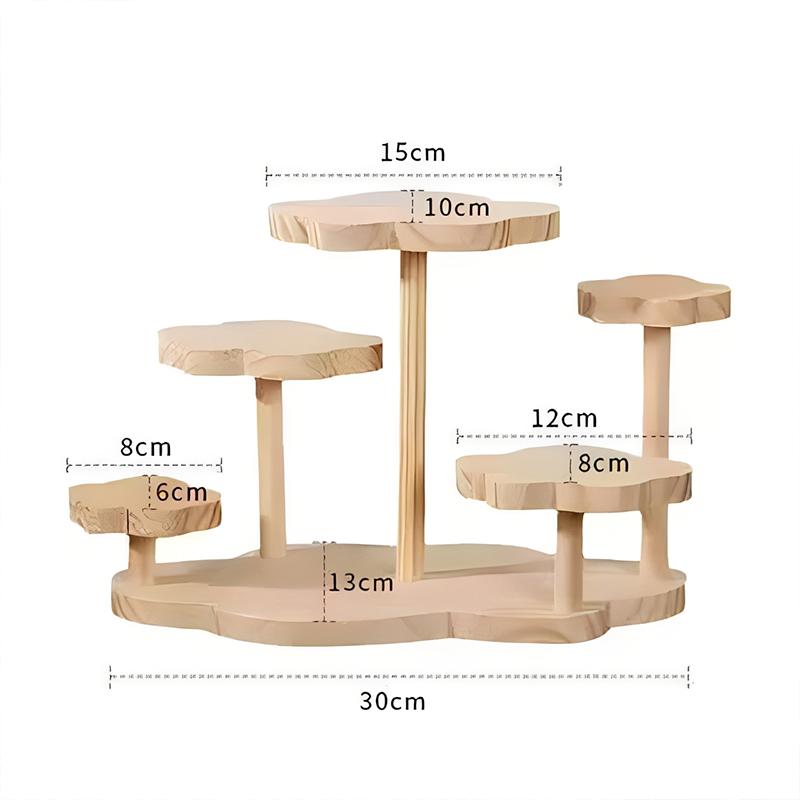 Dekorativní ozdoba na vystavení z masivního dřeva, úložný regál v japonském stylu, víceúrovňový