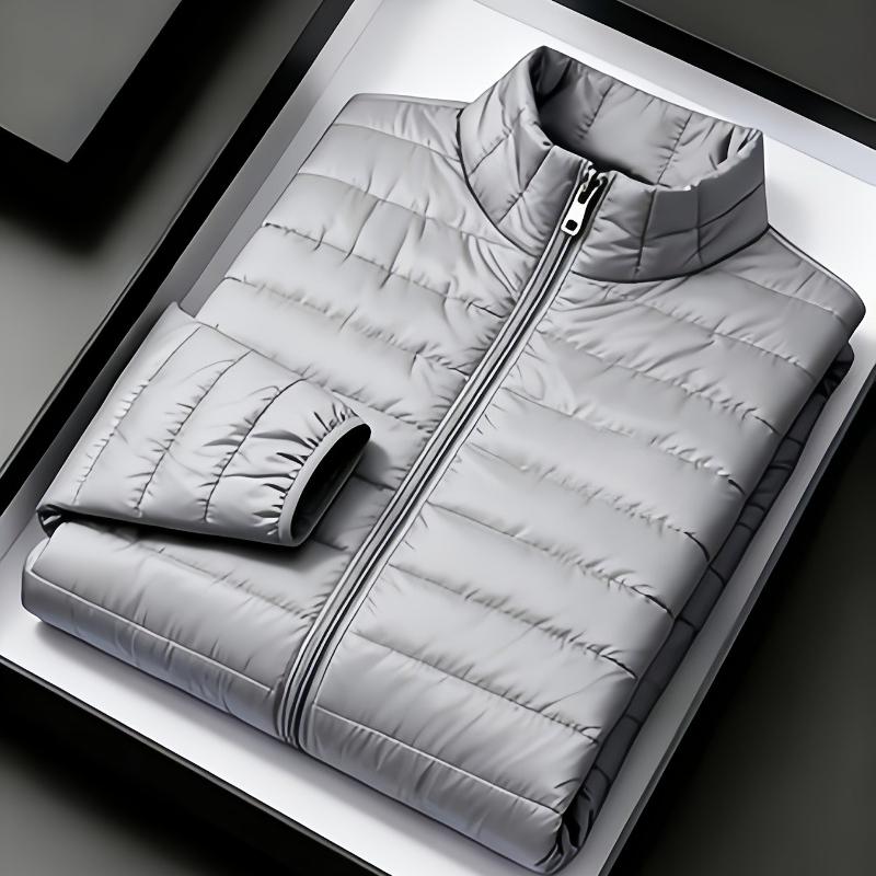 Large Size Cotton Jacket for Men, Lightweight Down Cotton Jacket, Loose Stand Collar, Men's Cotton Jacket Jacket for Outerwear