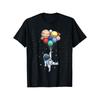 Astronaut Planet Ballons Grafik T-Shirt Weltraum Thema Rundhals Kurzarm Baumwolle T-Shirt Lässig Tägliche Kleidung