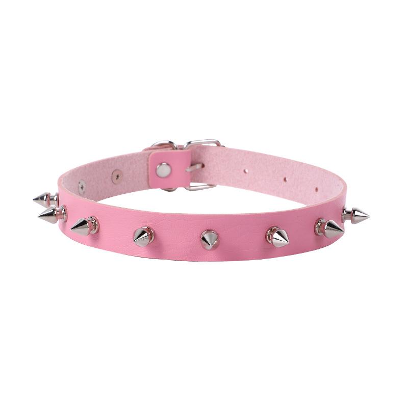New European & American Punk Rivet PU Choker Necklace - Gothic Harajuku Style