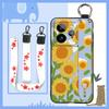 Wristband Anti-knock Phone Case For Realme GT7 Pro Kickstand Fashion Design Back Cover Phone Holder Waterproof Flower