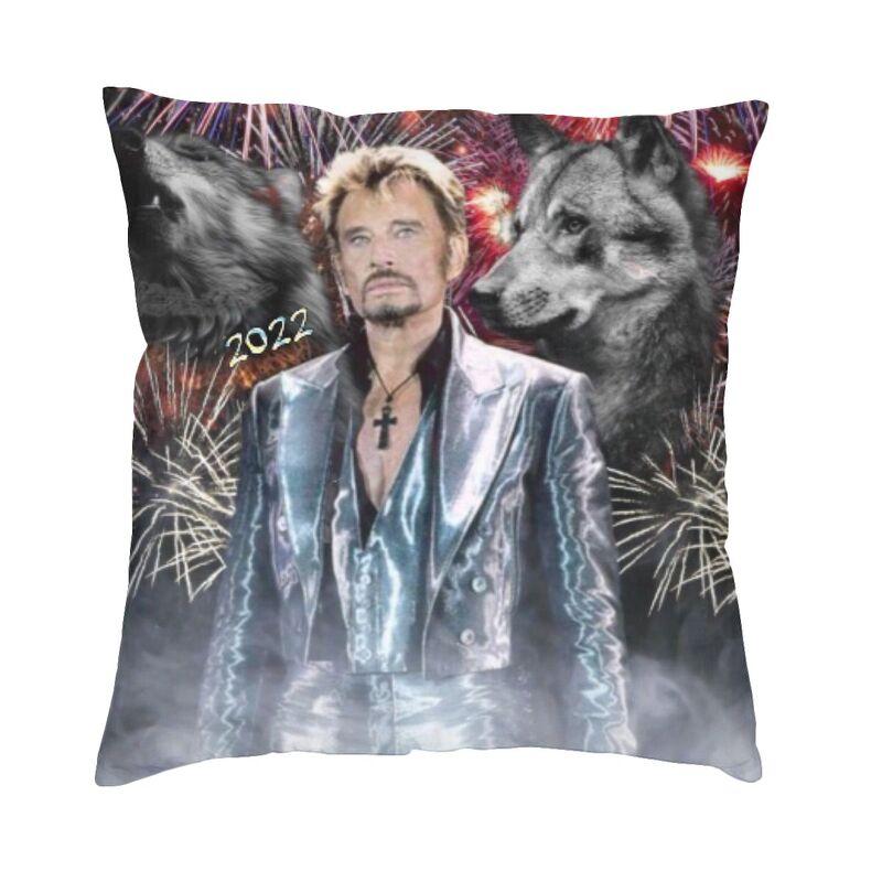 Johnny Hallyday Pillow Home Decor Fashion French Rock Singer Cushions for Sofa Square Pillowcase