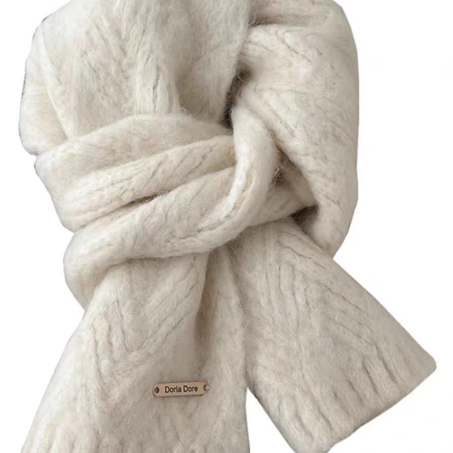 Nuova sciarpa in lana di alpaca versione coreana femminile versatile atmosfera calda ispessita autunno e inverno ins studente sciarpa lavorata a maglia